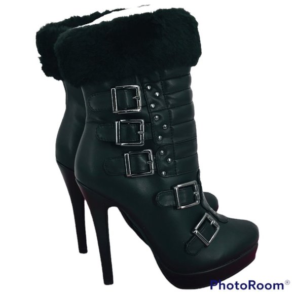 𝅺COPY - SHOE DAZZLE MAE BLACK PLATFORM ANKLE BOOTS SZ 6.5 NEW - Picture 6 of 9